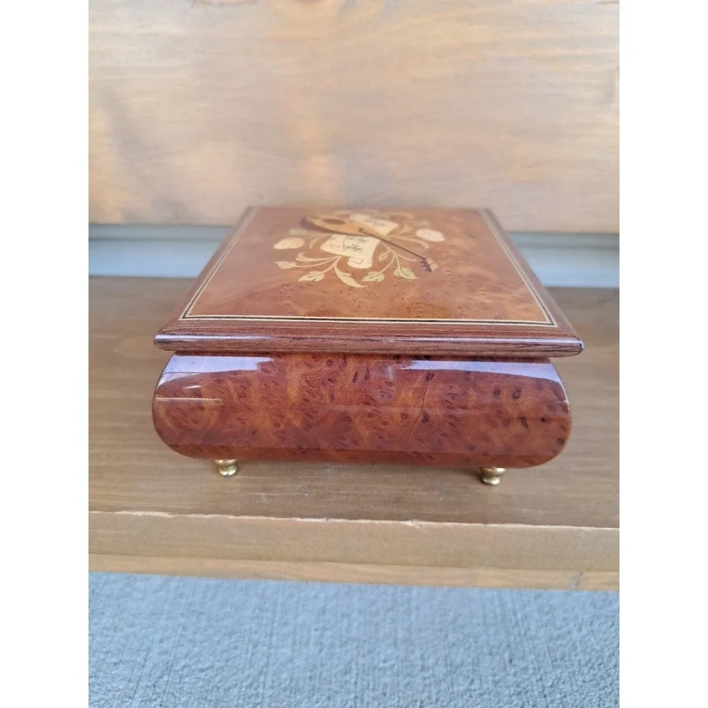 Vintage Gabriella Sorrento Italy Inlaid Wood‎ Music Box Jewelry Case Handcrafted